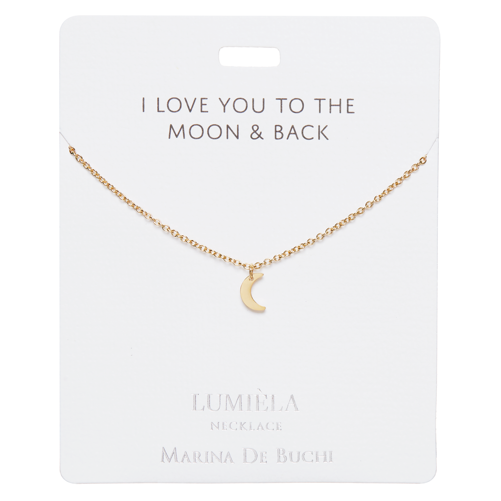 To The Moon And Back Necklace - Brass 16
